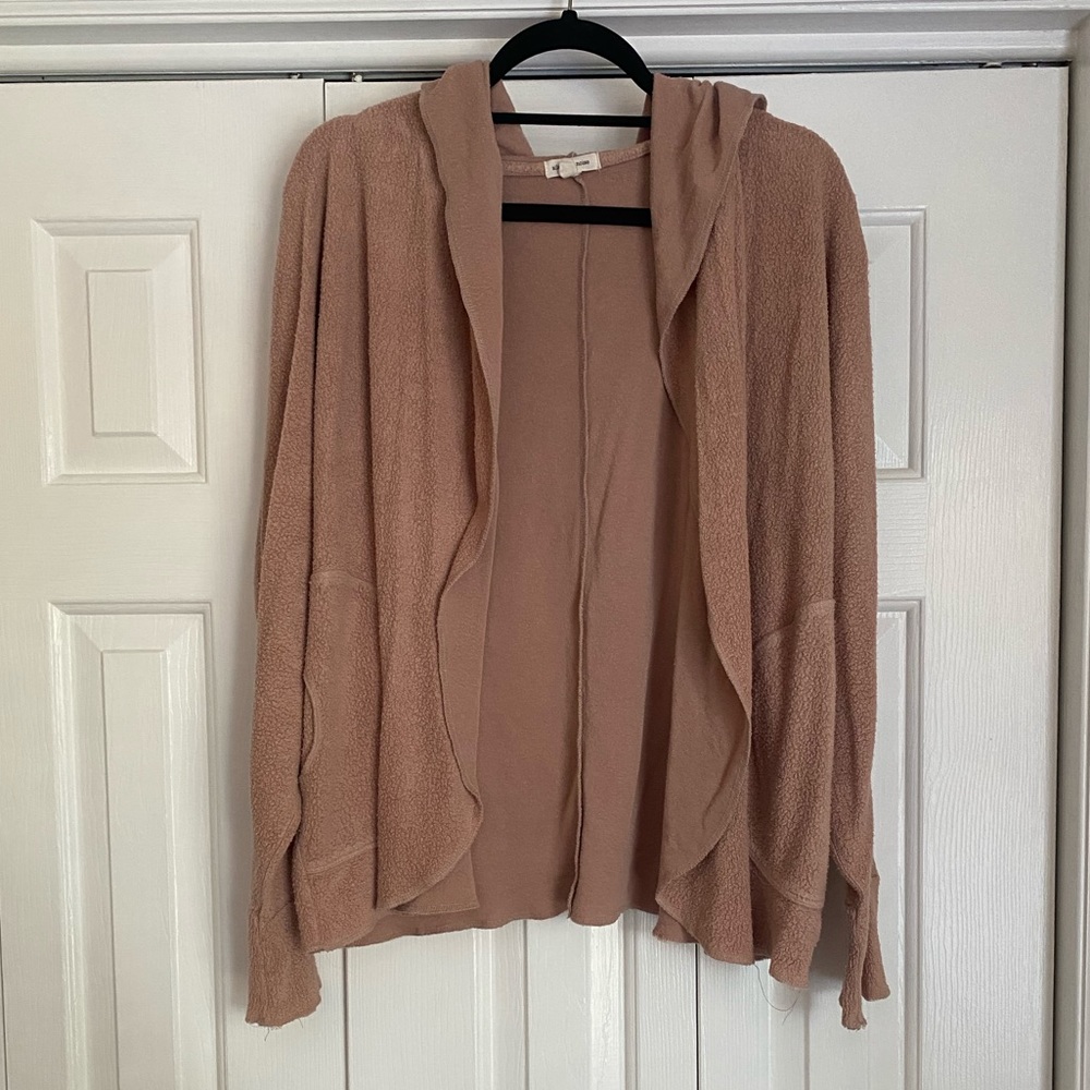 Mauve hooded cardigan